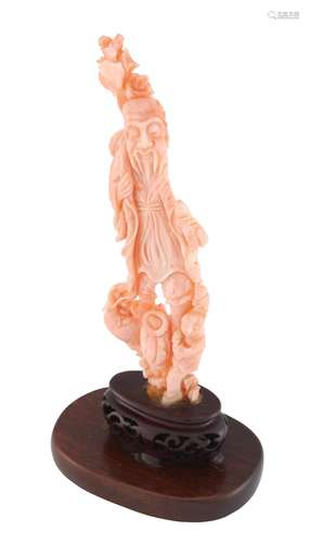 Chinese Coral Figure of a Sage