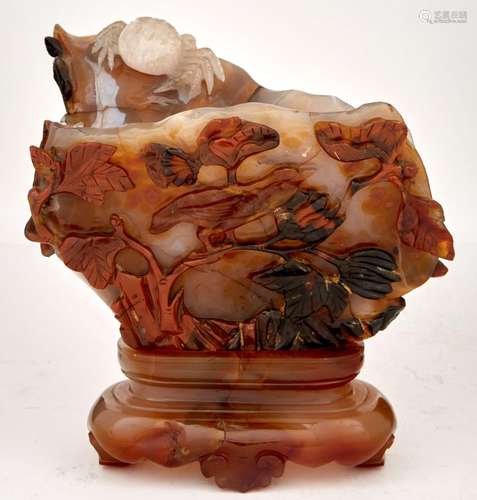 Chinese Agate Bowl and Stand