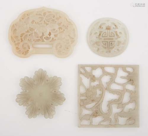 Group of Four Chinese Jade Plaques