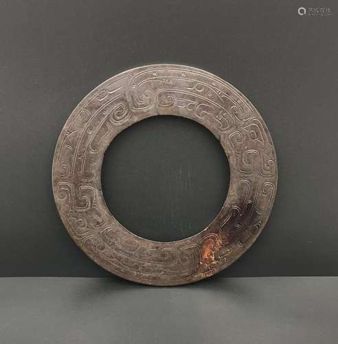 CHINESE ARCHAIC JADE BI DISK