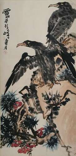 CHINESE PAINTING OF EAGLE, PAN TIANSHOU