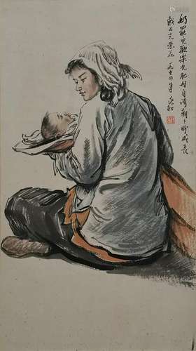 CHINESE PAINTING OF FIGURE, JIANG ZHAOHE