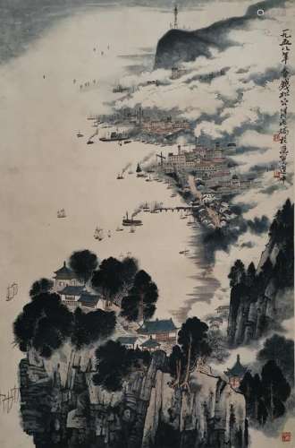 CHINESE PAINTING OF LANDSCAPE, QIAN SONG NIE