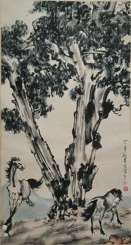 CHINESE PAINTING OF HORSES, XU BEIHONG