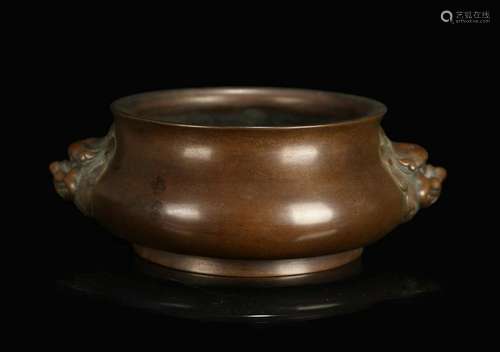 CHINESE BRONZE CENSER WITH MARK