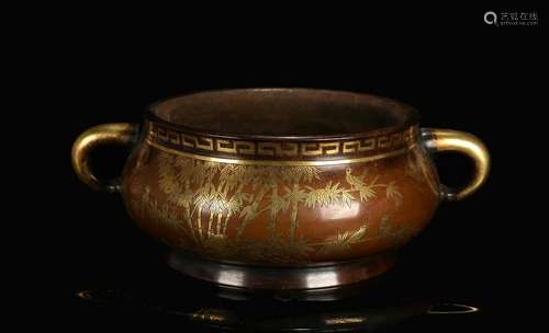 CHINESE BRONZE CENSER WITH MARK