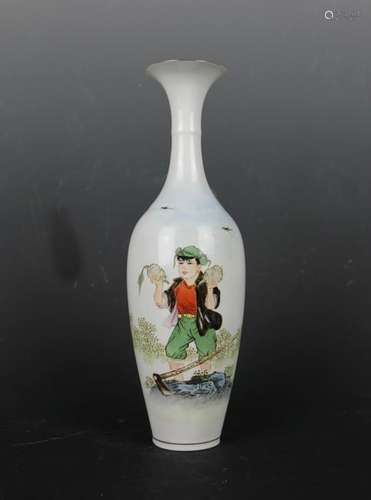 CHINESE EGG SHELL PORCELAIN VASE CULTURAL REVOLUTI