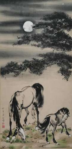 CHINESE PAINTING OF HORSES, XU BEIHONG