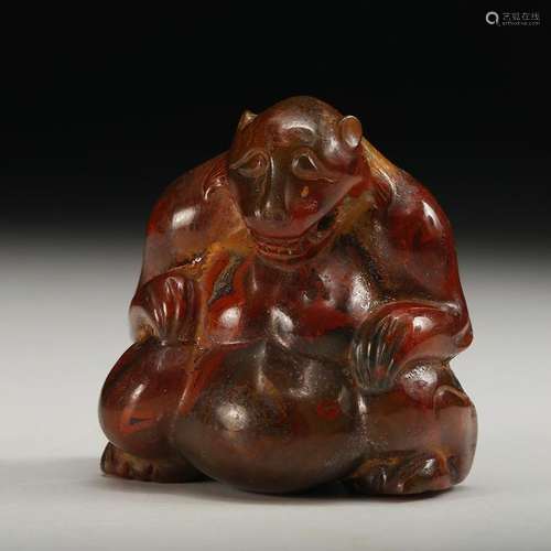 CHINESE AGATE CARVED BEAR