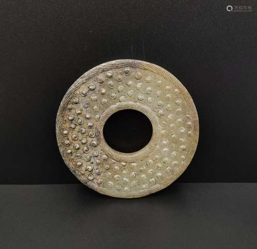 CHINESE ARCHAIC JADE BI DISK