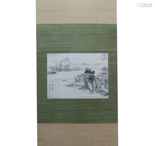 CHINESE INK AND COLOR LANDSCAPE PAINTING, WU HUFAN