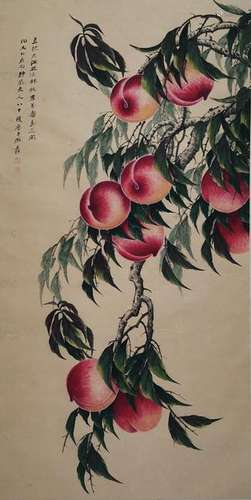 CHINESE PAINTING OF PEACH TREE, ZHANG DAQIAN