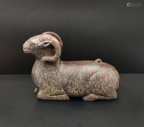 CHINESE ARCHAIC JADE RAM