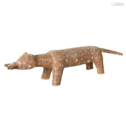 African Carved Wood Leopard.