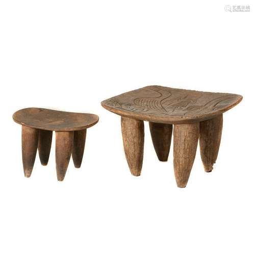 African Wood Stool with Carved Decoration, Additional