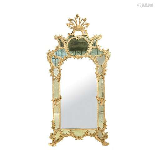 Italian Venetian Rococo Giltwood Mirror.