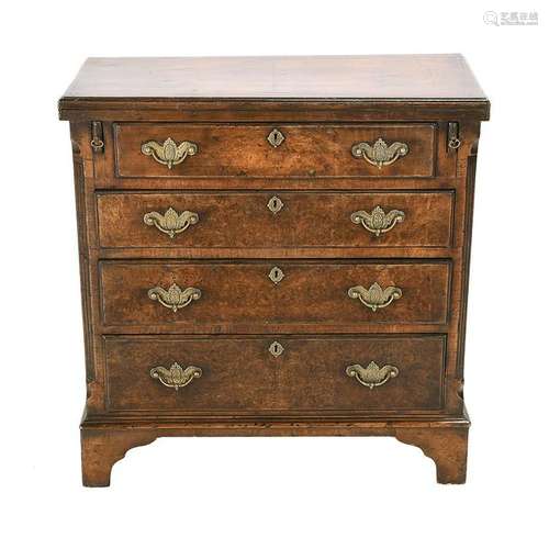 19th Century English Burl Walnut Butler's Chest/Desk.