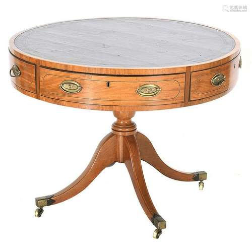 George III Mahogany Drum Table.