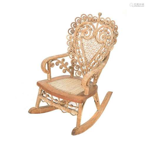 Victorian Hunziger Wicker ChildÃ­s Rocking Chair,