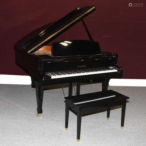 K. Kawai Ebonized Grand Piano, with Bench.