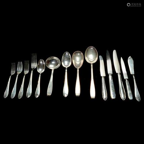 Set of Continental 800 Silver Flatware.