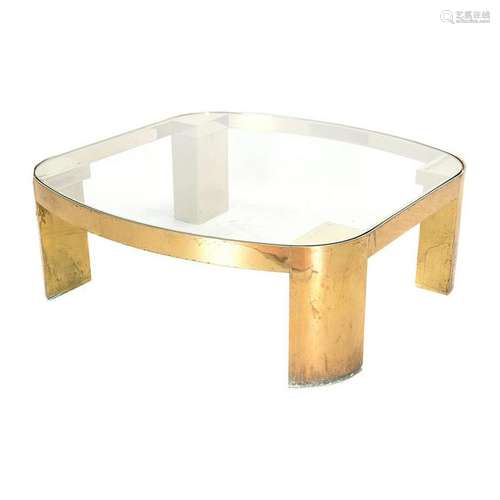 Mid-Century Brass and Glass Coffee Table, Circa 1970's,