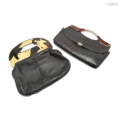 Two Ladies' Black Purses: Art Deco Revival and