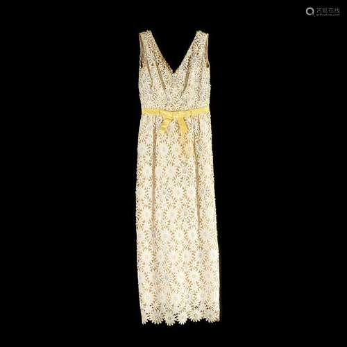 1960's White Lace and Rhinestone Dress.