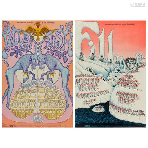 Bill Graham Fillmore West Blues Posters 1968 1969.