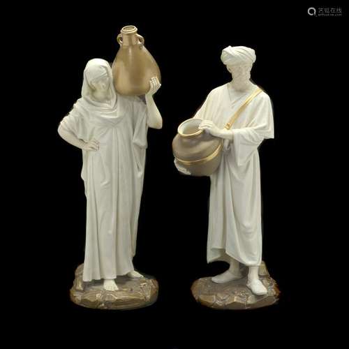 Royal Worcester Parian Ware Pair of Cairo Water