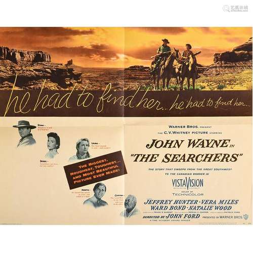 The Searchers Half Sheet Movie Poster, Warner Brothers,