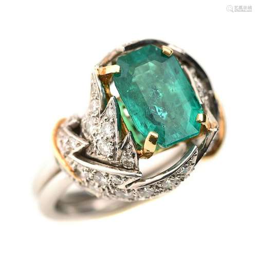 Tiffany & Co. Schlumberger Emerald, Diamond, Platinum,