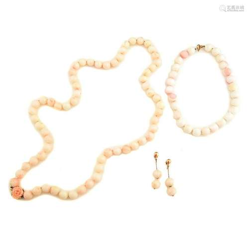 *Coral, 14k Yellow Gold, Gold-Filled Jewelry Suite.