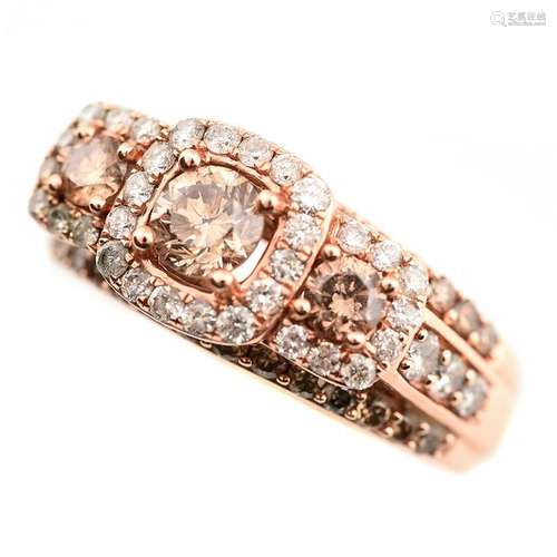 Diamond, 10k Rose Gold Ring.