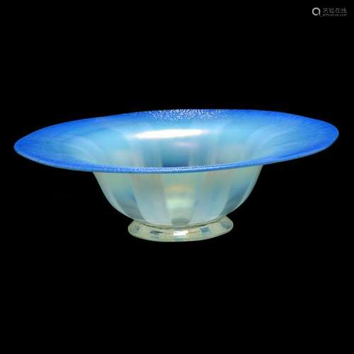 Tiffany Studios Blue Pastel Iridescent Glass Bowl.