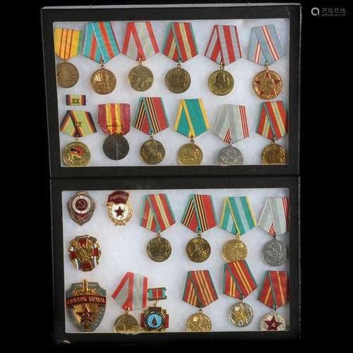 Collection of 25 Russian Medals and Badges