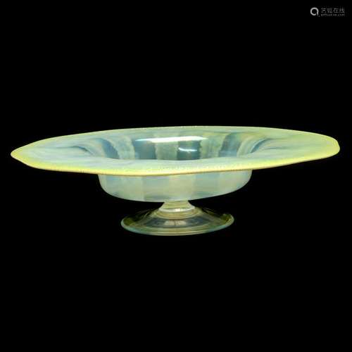 Tiffany Yellow Pastel Favrile Glass Centerpiece Bowl.