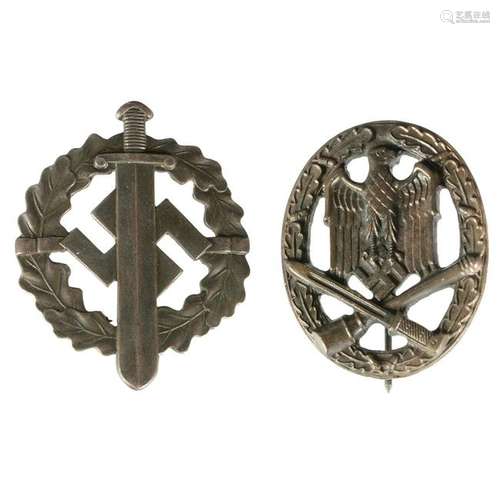 Two German World War II Badges