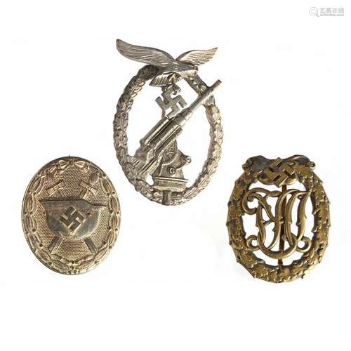 Lot of Three German World War II Badges