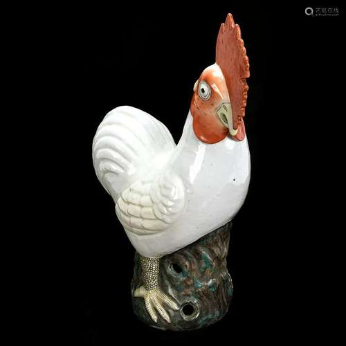 Chinese White Glazed Porcelain Cockerel