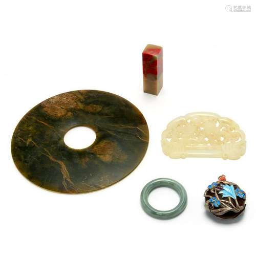 Group of Chinese Hardstone Accessories