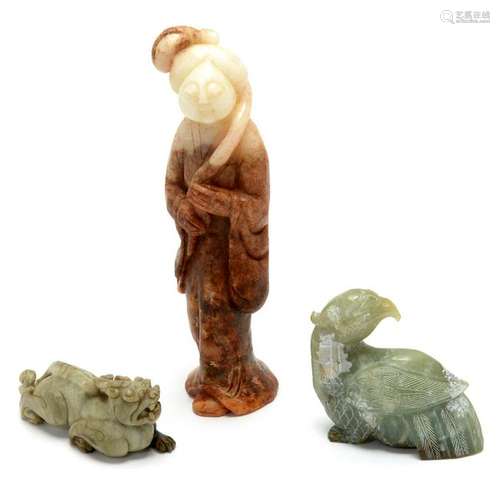 Group of Three Chinese Jade Carvings