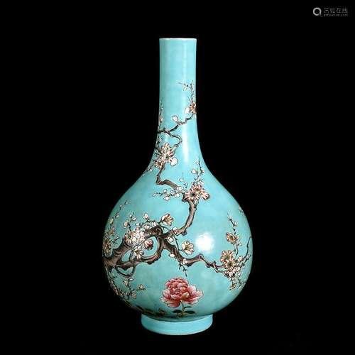 Chinese Famille Rose Bottle Vase