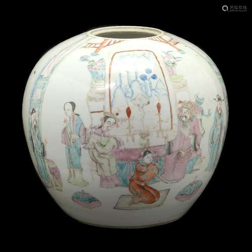 Chinese Famille Rose Porcelain Circular Jar