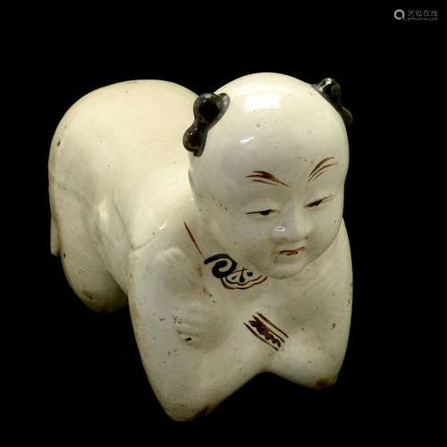 Chinese Figural Form Porcelain Pillow