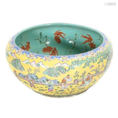 Large Chinese Porcelain Fishbowl