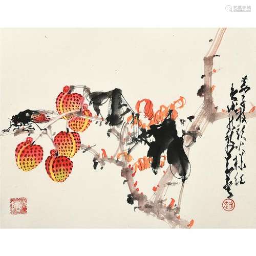 In the Manner of Zhao Shaoang: Cicada & Lychee