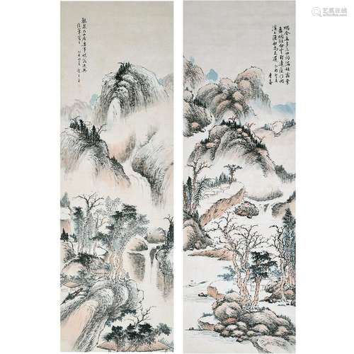 Unidentified Artist: Two Paintings of Landscape