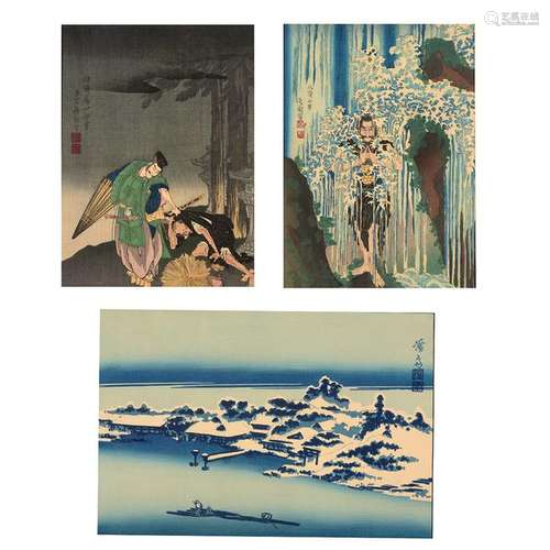 Three Unframed Japanese Woodblock Prints