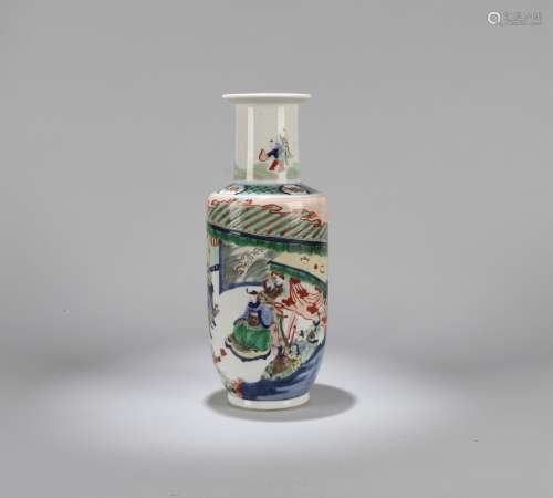 A Chinese Wu-Cai Glazed Porcelain Vase